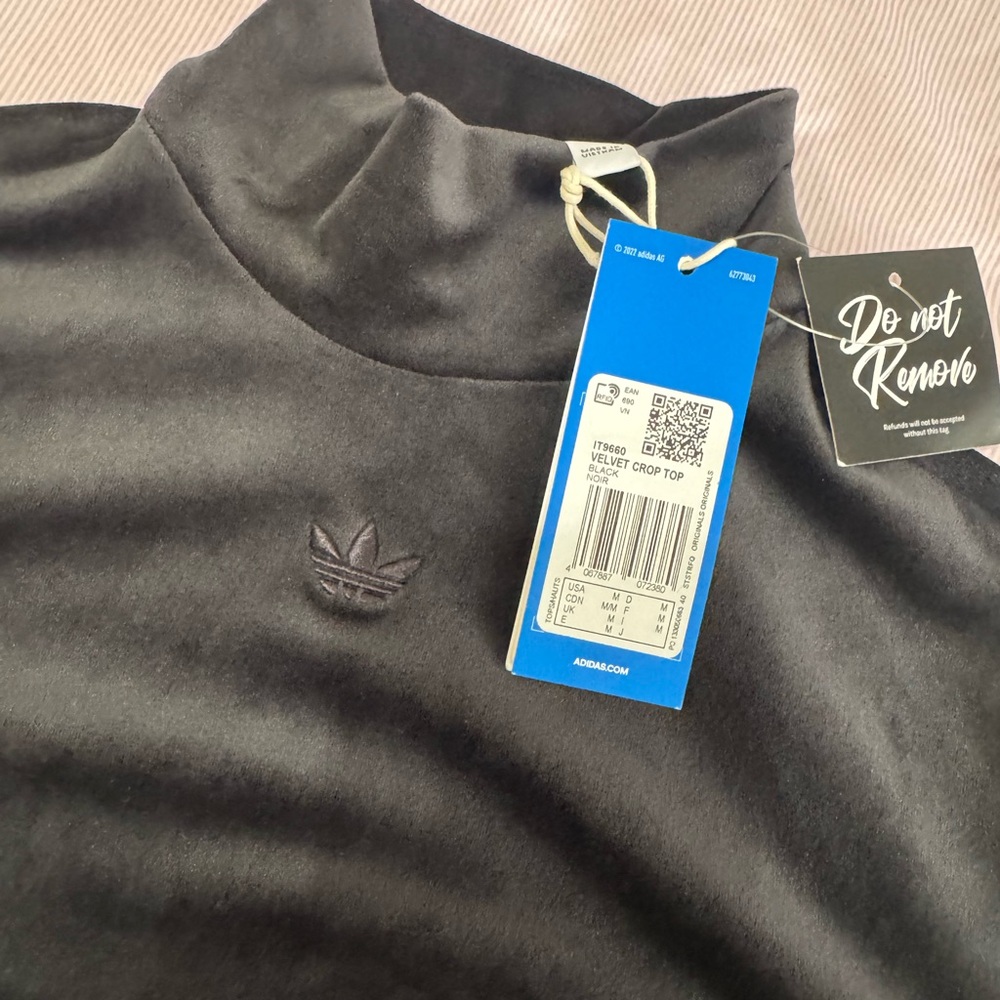 Adidas Black Velvet Top with Logo